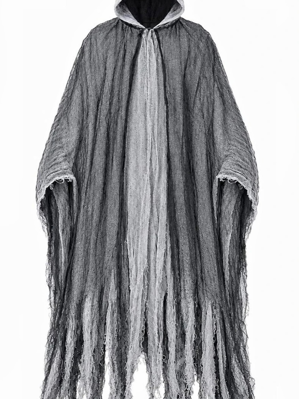 NWT Grim Reaper Hooded Cloak Costume Gray Black Halloween Costume Unisex Cosplay